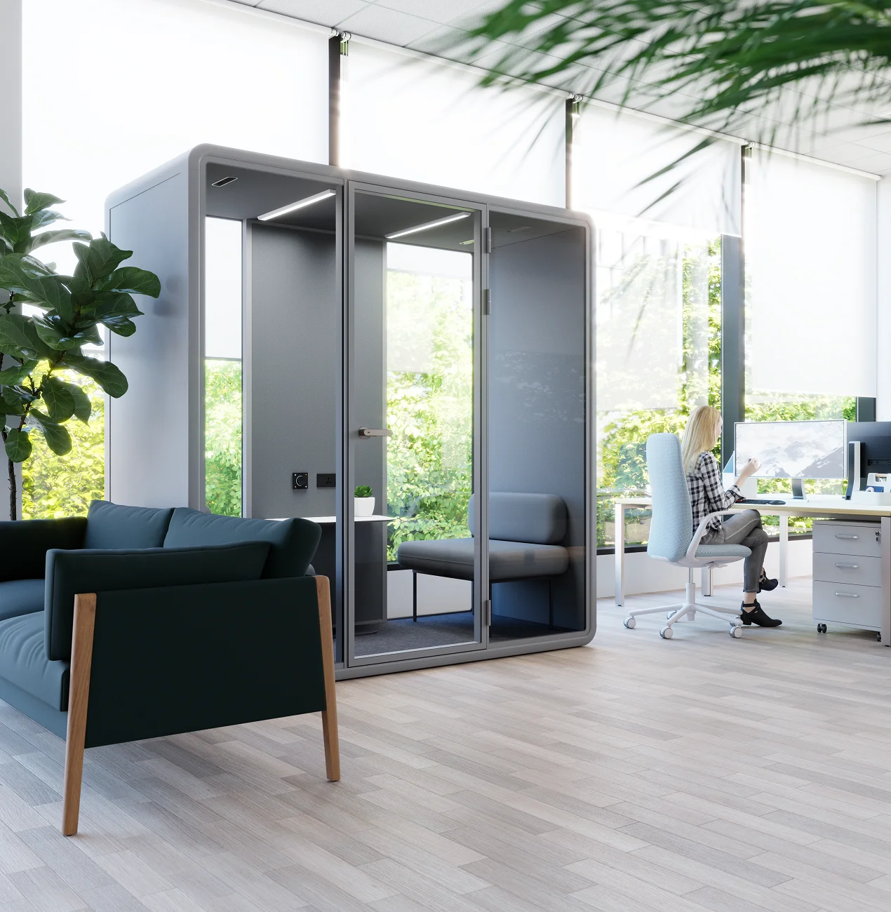 Private Meeting soundproof Office Booth Acoustic Office Pod Eco-friendly Soundproofing Booth for meeting with Best Standard Tem