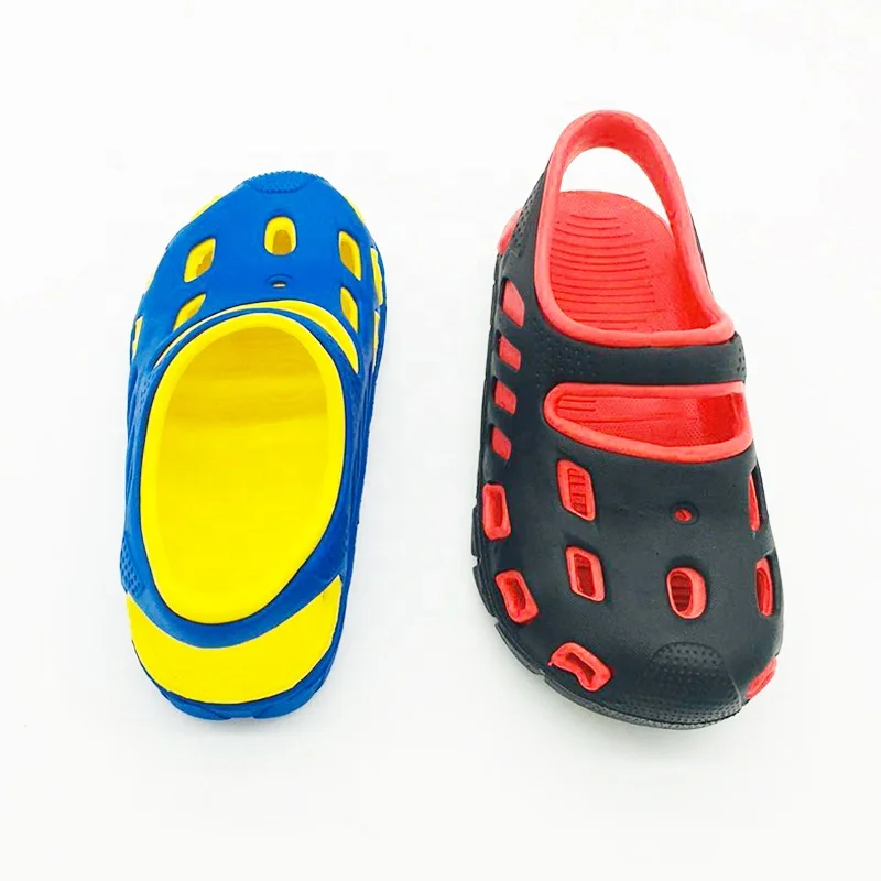 Wholesale breathable lightweight soft Kids EVA clogs garden shoes children custom logo foam slide beach sandals for boy girl