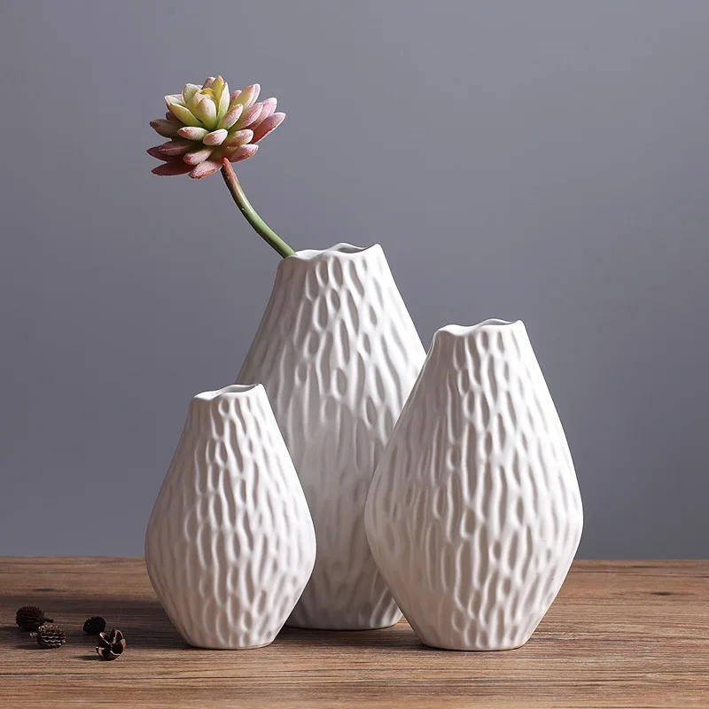 Wholesale OEM Home Decor Interior Living Room Simple Ceramic Vases For Plants