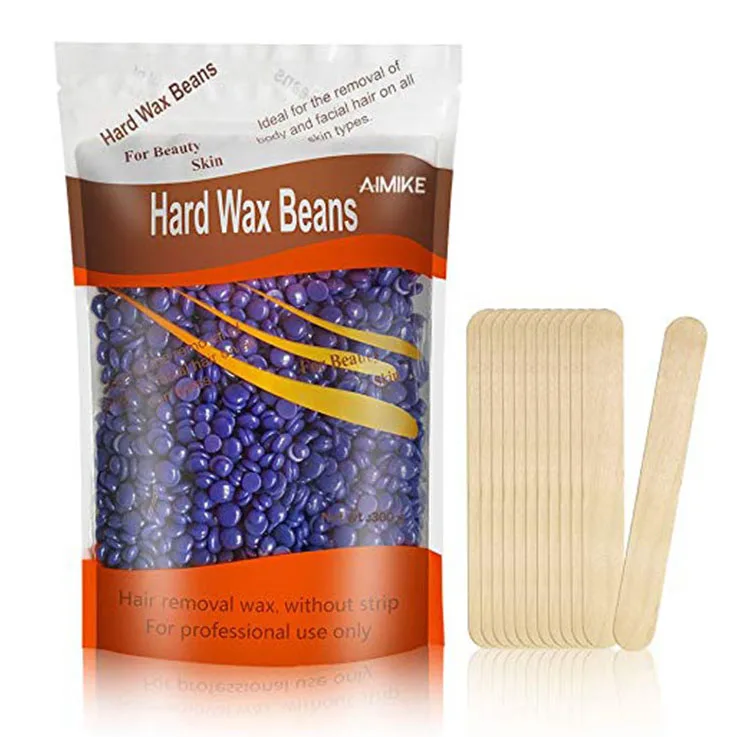 custom private label depilatory pearl purple epilator hard wax beads for face hair removal