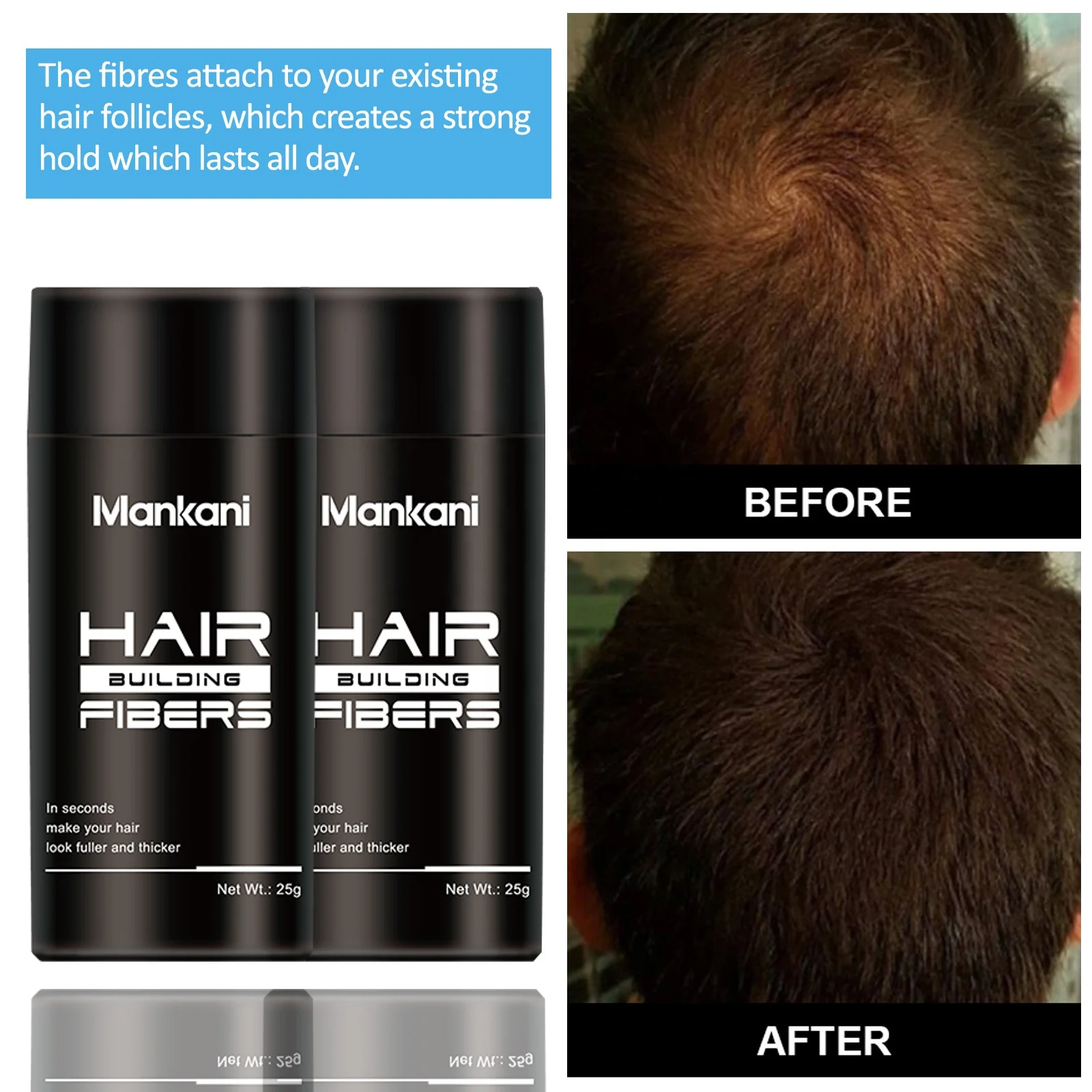 OEM Factory Price Instantly Thickening Hair Building Fibers Powder Spray for Loss