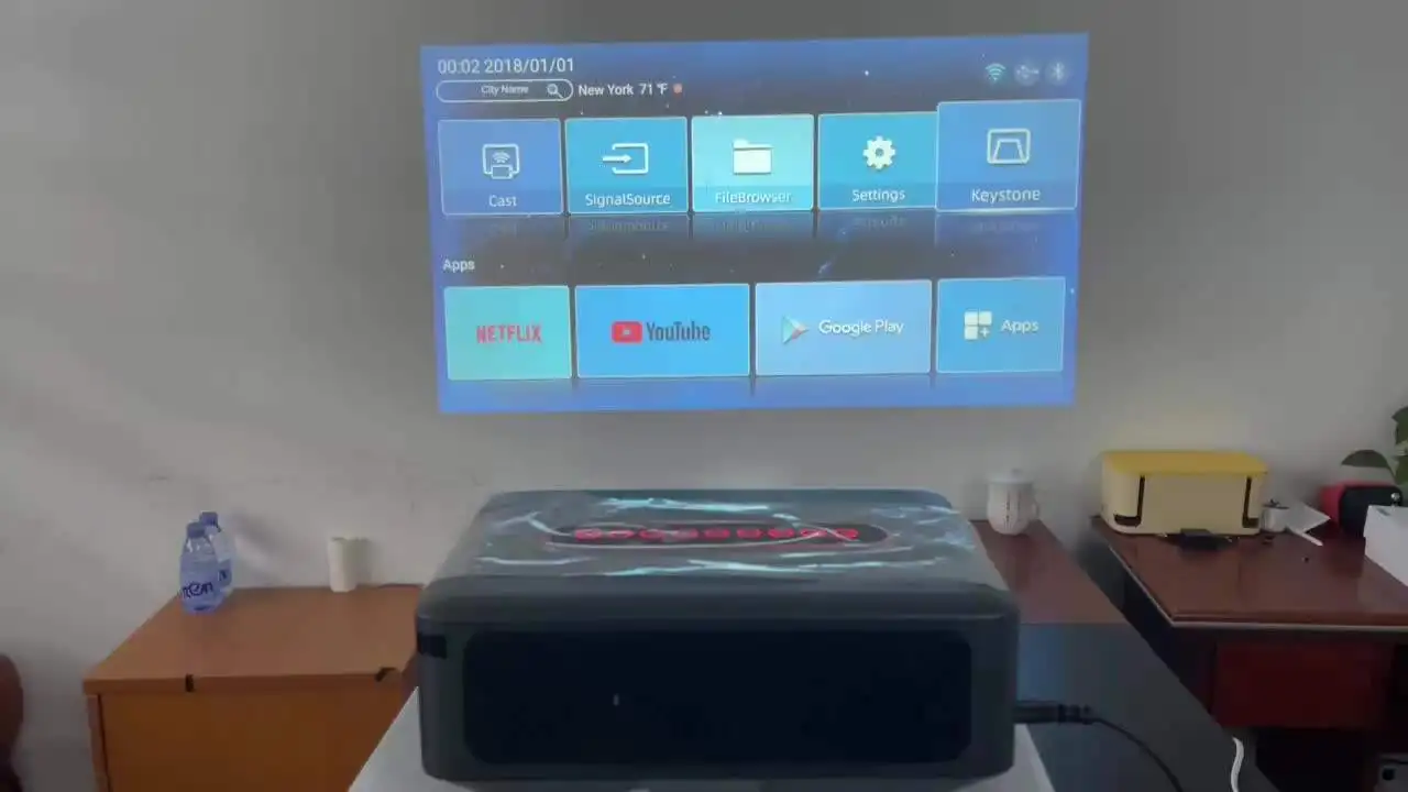 QBUY New X1 8k tv box projector 1080p native resolution hd projector for home cinema android 9.0