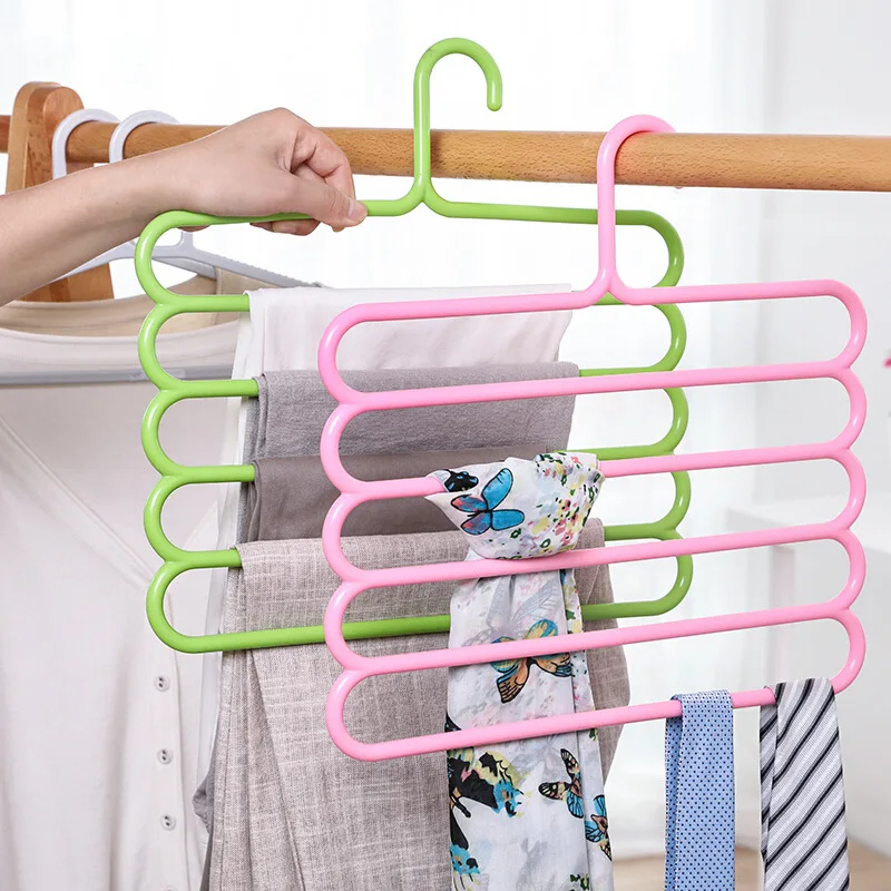 Scarf hanger 5 layers Non-slip MultiFunctional Pants Cloth Multilayer Storage Scarf Tie Rack Hanger Clothes Hangers