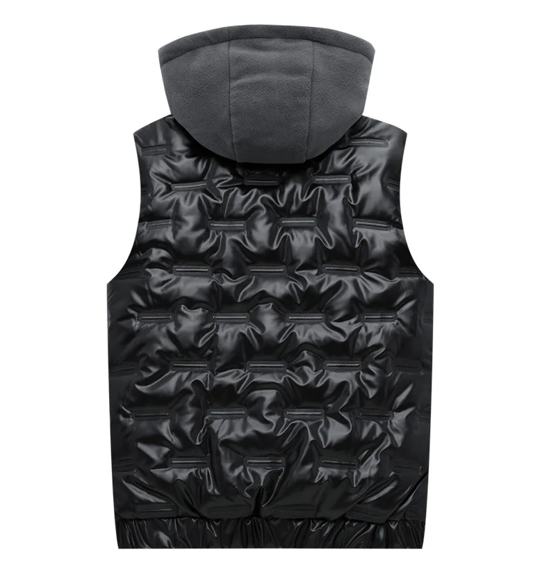 Мужской Хлопковый жилет, приталенный мужской плотный жилет с капюшоном