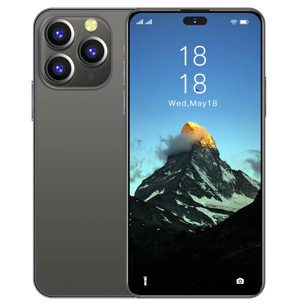 Factory price phone 14 Pro max smartphone 12GB+512GB 108MP rear camera 6.7 inch wired charging 20W Dual SIM card 5G Mobile Phon