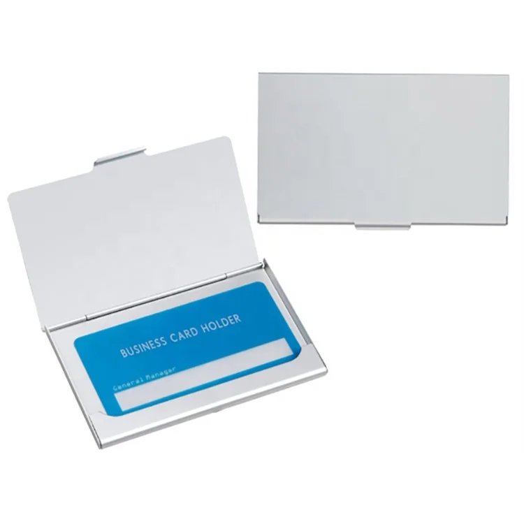 Case to Holder Silver Lightweight Aluminum Your Business Custom Laser Logo Business Card Box Aluminum Empty Coin Case Aluminum