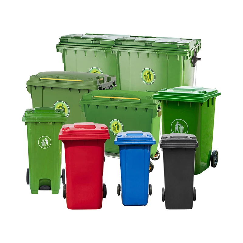 120L 240L 360L Plastic Trash Bin Waste Bin Trash Can For Outdoor With Rubber Wheel