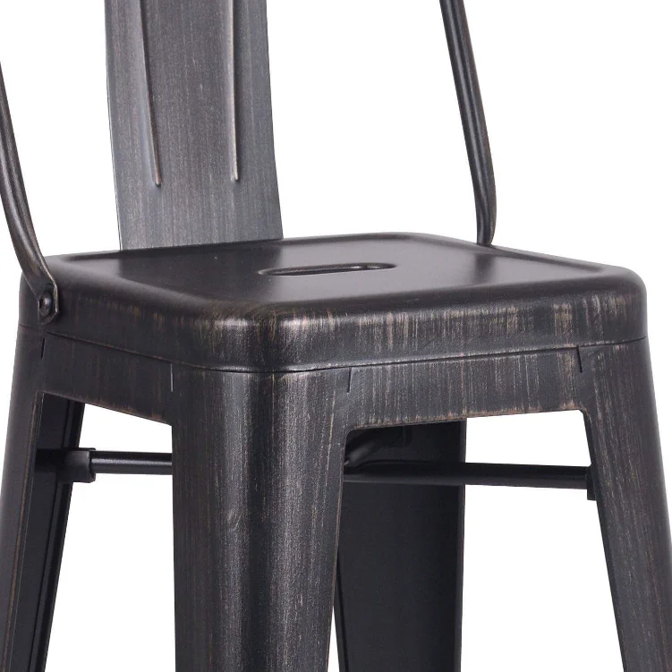 JBY-24 Heavy Duty Steel 24 and 30 Inch Industrial Stackable Metal Bar High Chair Counter Stools for Kitchen Dining Room