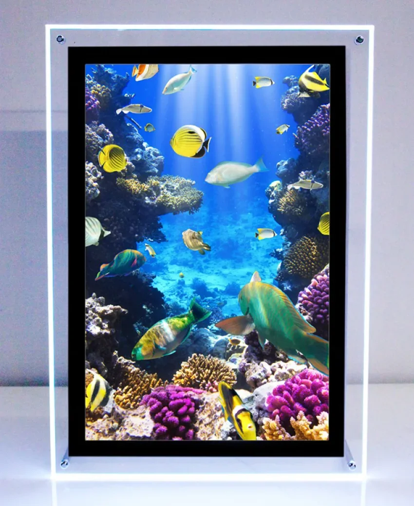 Изготовленный на заказ кристаллический световой короб агентов по недвижимости окно рекламный плакат ультратонкий светодиодный