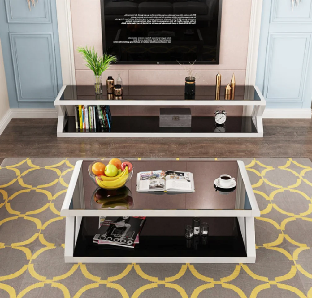 ТВ-подставка YQ JENMW из закаленного стекла и металлической рамы, современный ТВ-шкаф для маленькой квартиры, гостиной, ТВ-шкаф