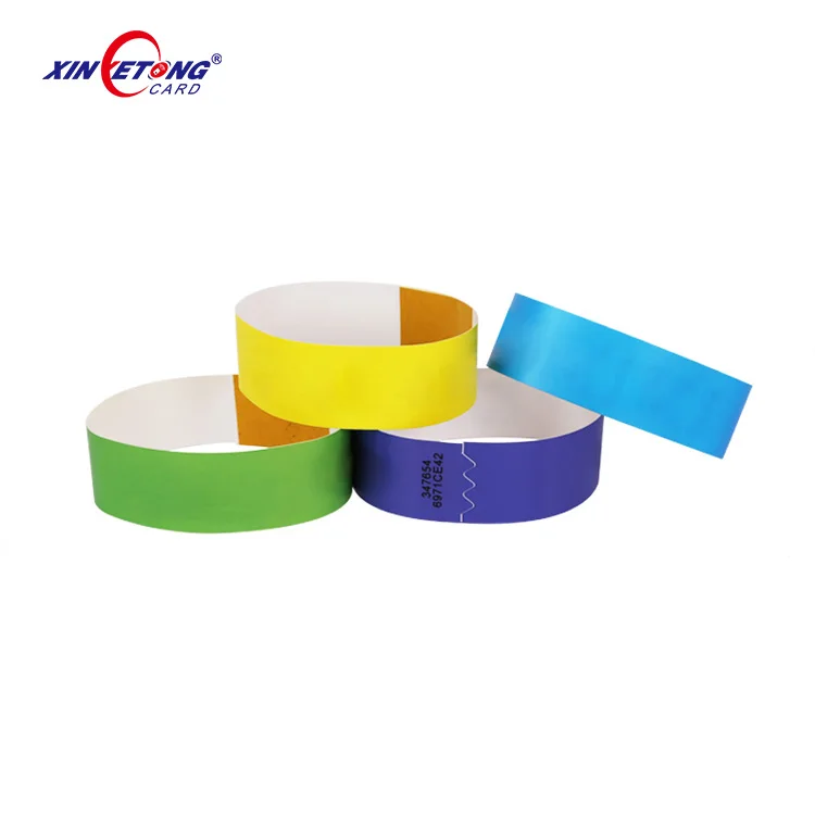 13.56MHZ Ultralight EV1 Printable Waterproof PP NFC  Disposable Wristband NFC Paper Bracelet