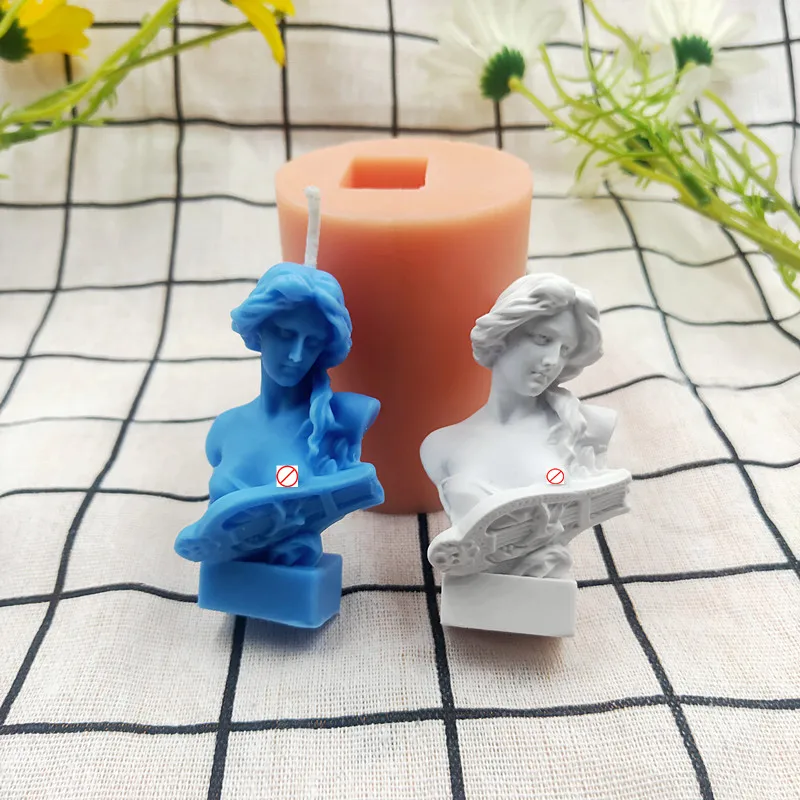 
Wholesale mythological figure Lyre Goddess 3D DIY silicone candle mold for candle making 