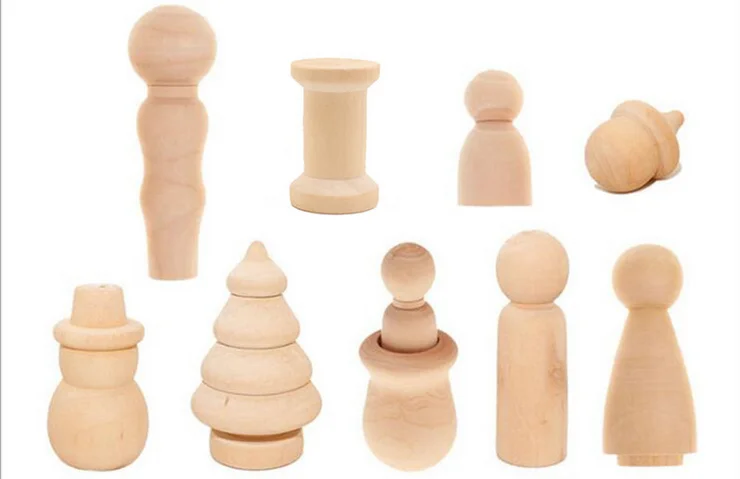 Natural Color Paint Set for kid DIY Unfinished Peg Doll