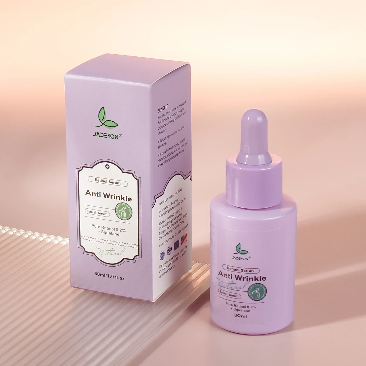 Organic Retinol Serum with Hyaluronic Acid and Collagen Natural Facial Serum for Firming and Whitening for Lips and Skin Care