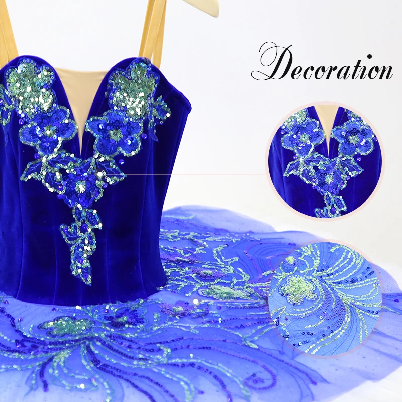 T0345 Wholesale Blue Professional Ballet Tutus Dance Skirt Adult Women Dancewear Classical Costumes Ballet Tutu Dress
