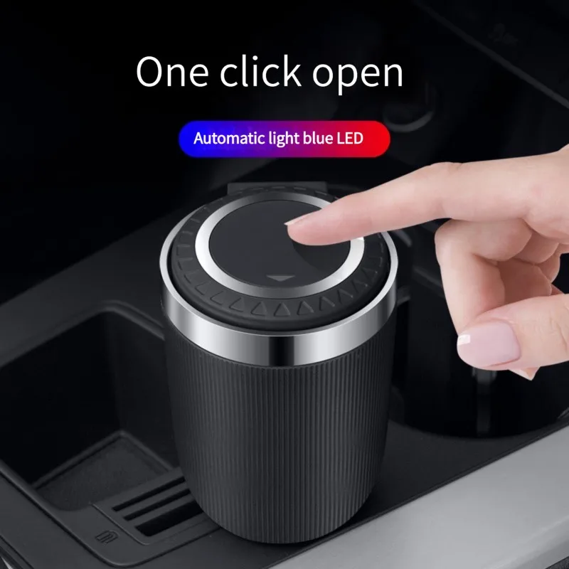 Автомобильные аксессуары для интерьера, индивидуальная Роскошная Автоматическая пепельница с синим светом и зажигалкой для AUDI