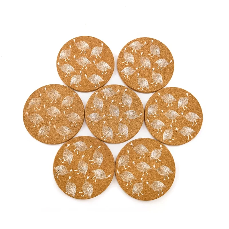 kitchen accessories Custom Farmhouse Kitchen Table Decor Accessories Heating Multi Color Natural Wooden Round Cork Coaster