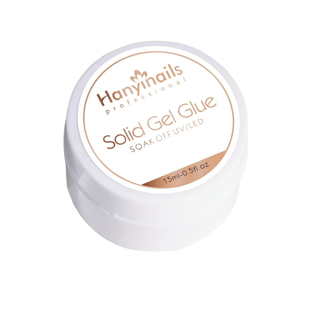 Hanyinails professional wide custom bottle solid press on gel glue OEM private label strong nail tips glue gel