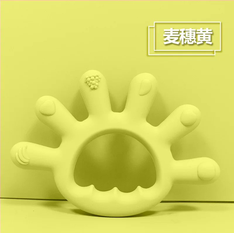 Wholesale Baby Diy Silicone Teethers Teething Silicone Chew Toys Teether Teething Gift Set   Fitness Six Finger Silicone Teether