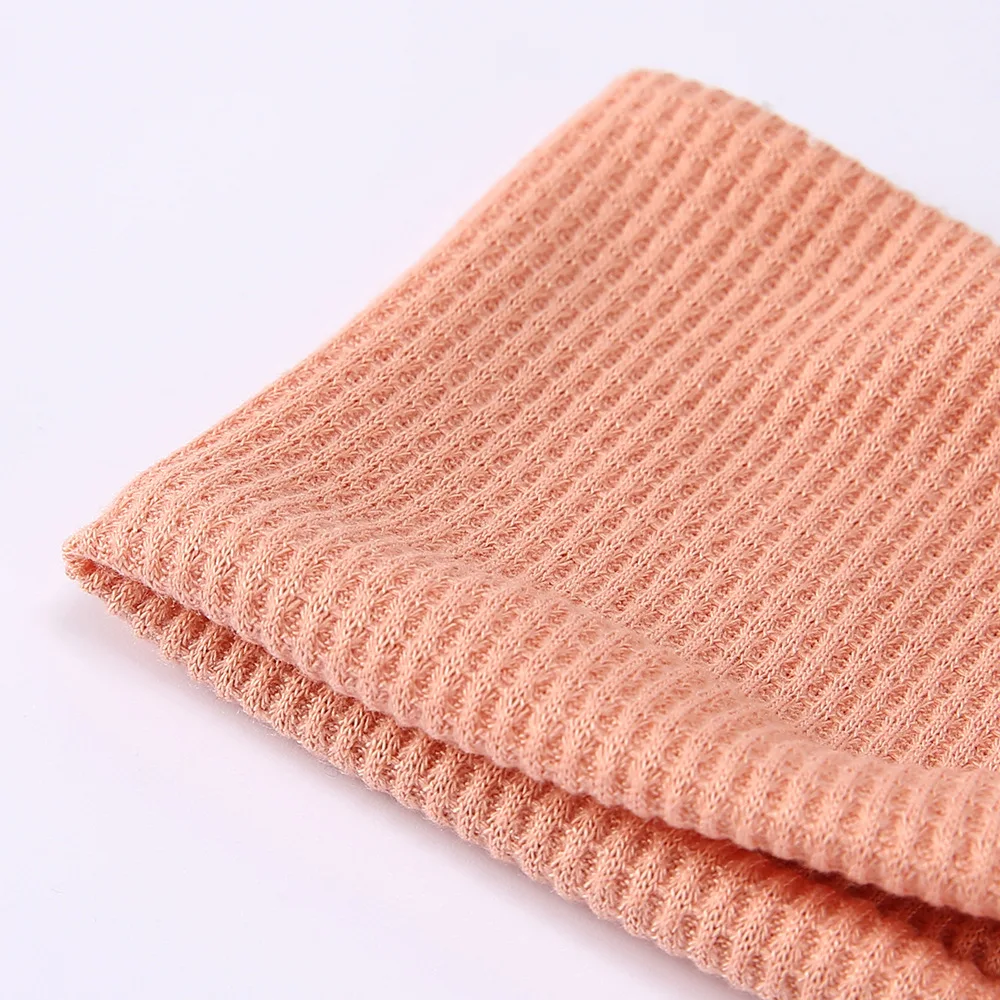 2024 New Infant Toddlers Hair Accessories Double Layer Bandana Headwrap Solid Waffle Knit Big Bow Baby Turban Headband