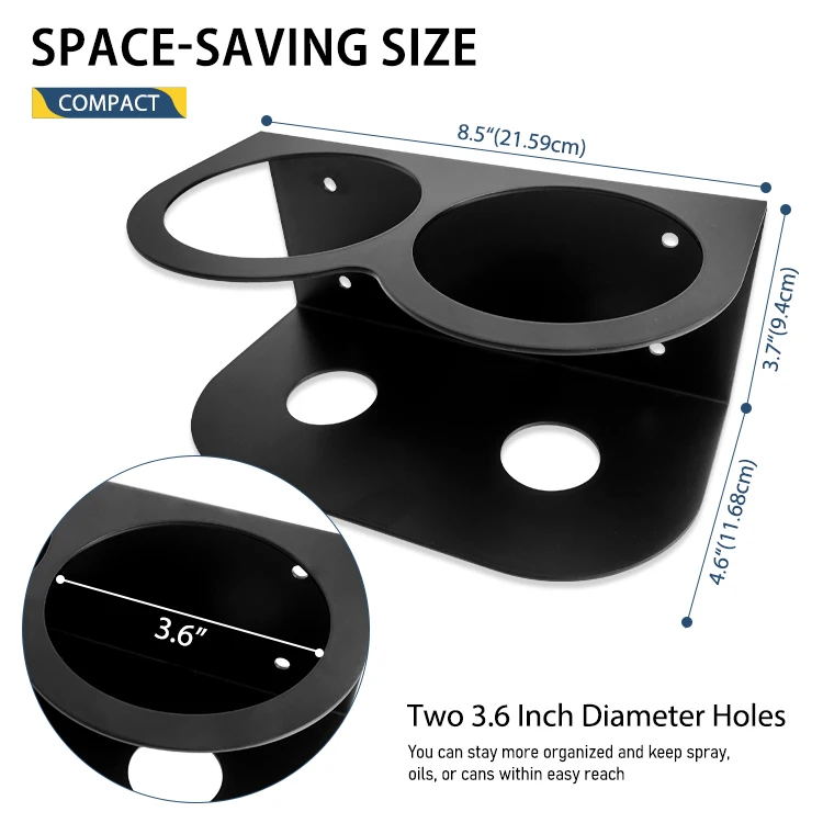 JH-Mech Garage Wall Mount Shelf Steel Wall Mounted Spray Paint Can Rack With Paper Towel Holder