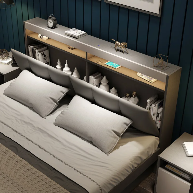 1.2m/1.5m/1.8m/2.0m Sleeping Modern Design Queen King Size Velvet Upholstered Platform Bed