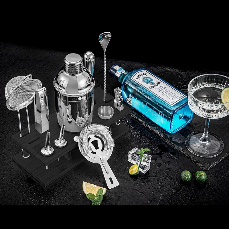 Factory Direct Sale Stainless Steel Making Bar Tools Cocktail Shaker Set
