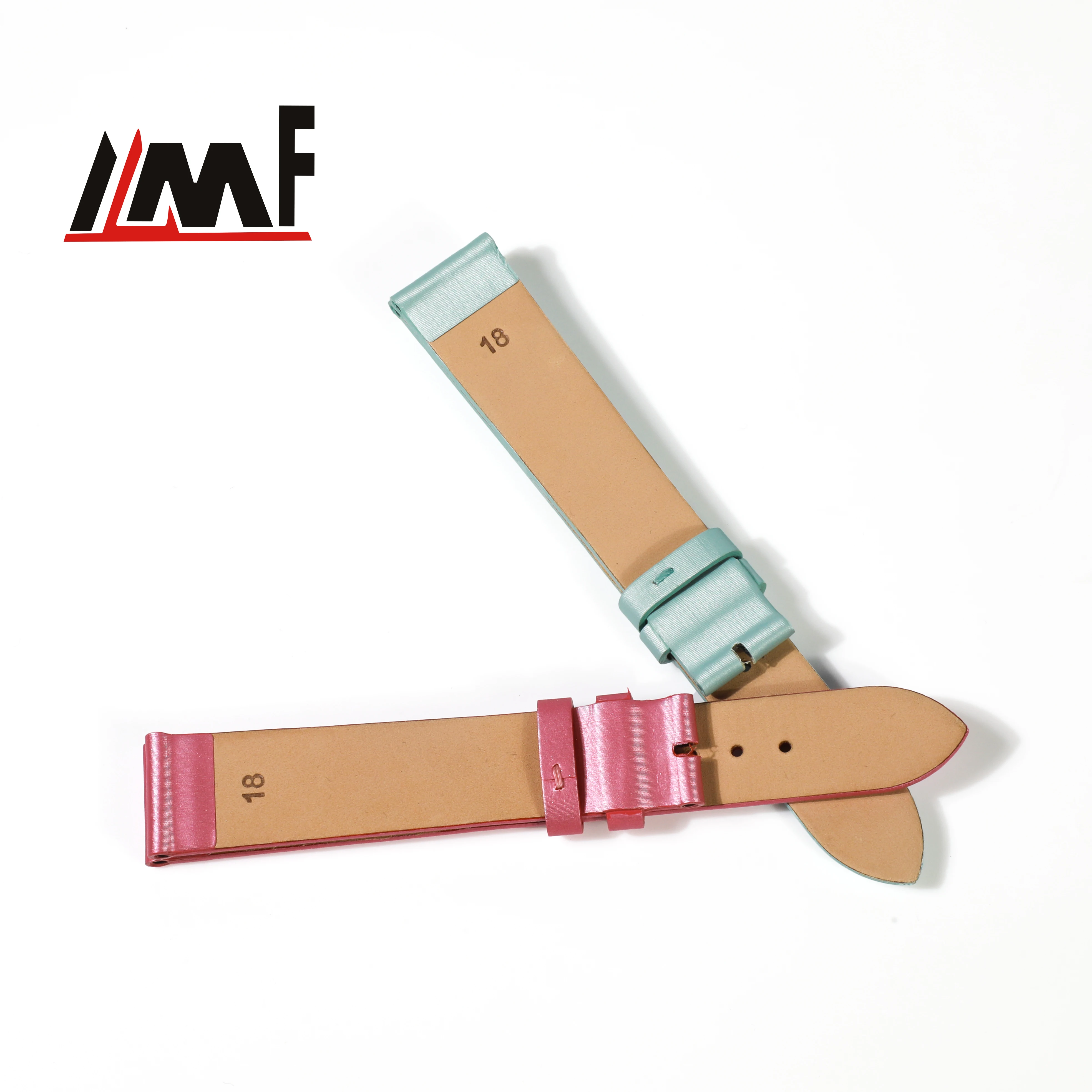 OEM and ODM Genuine Leather Lining Ladies Watch band with Leather Strap Brushed Satin Pattern Watch Bands for women
