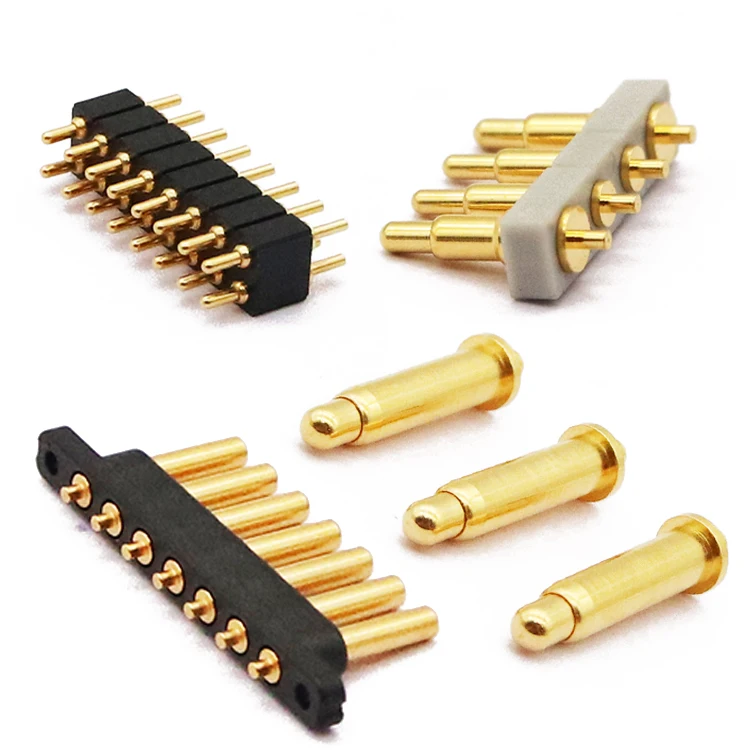 3Pins Pogopines Conector Charguer Probe Pcb Mount Black White Housing 4 7 6 Pins Pogo Magnetic Spring Pogopin Connector 10.30Mm