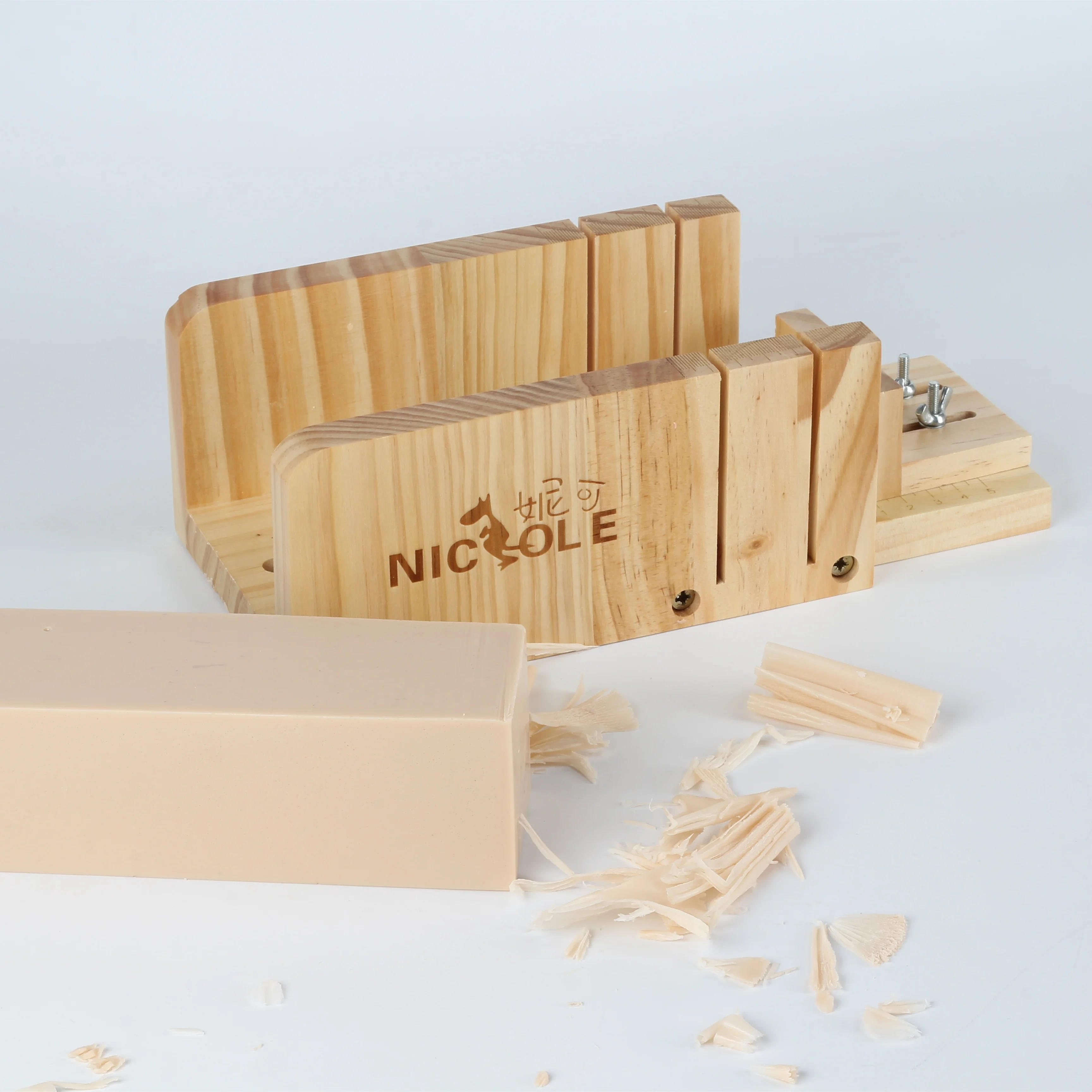 Nicole Soap Cutter Tools Set-3 Multifunction Adjustable Wood Loaf Cutting Box Stainless Steel Wavy & Straight Blade