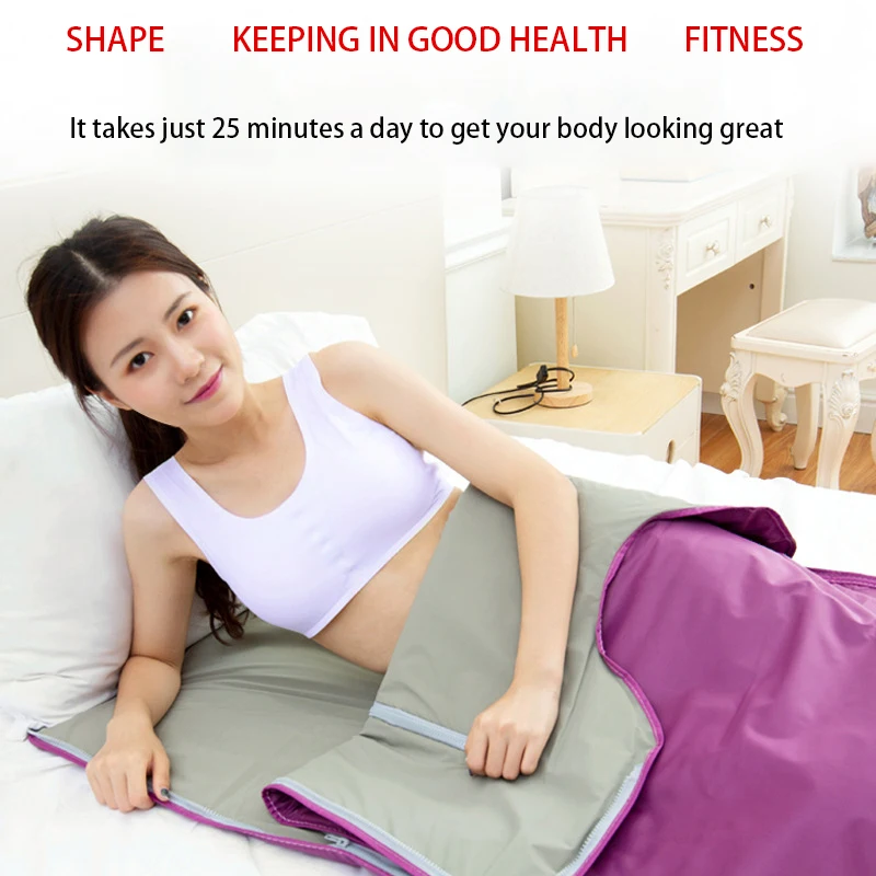 2024 Portable Purple Waterproof Body Heating Far Infrared Sauna Blanket For Body Wrap Weight Loss And Detox