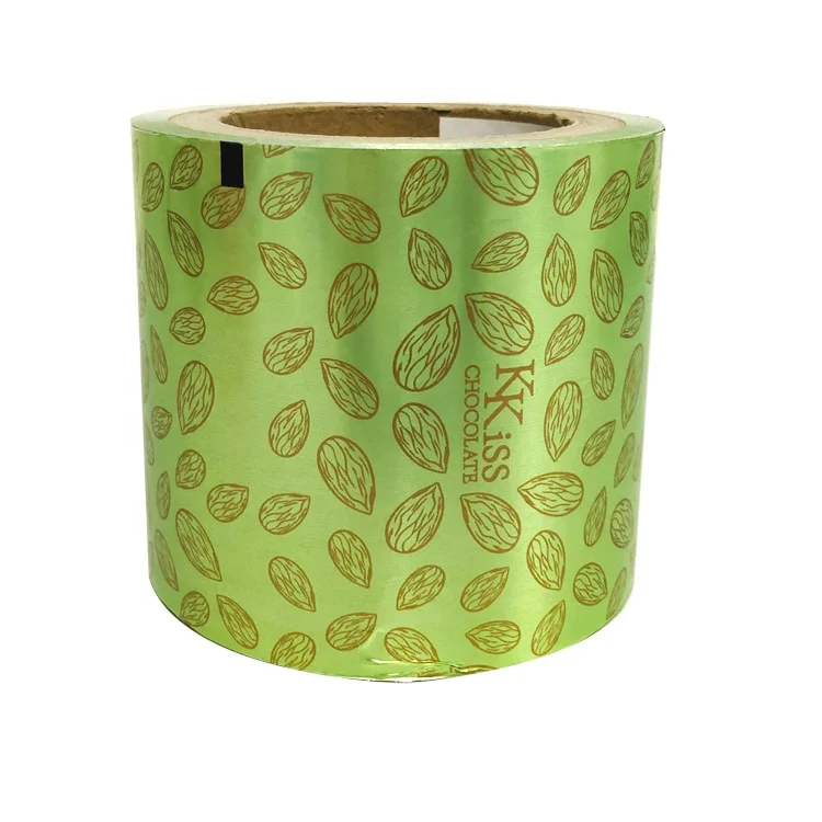 custom made color printed aluminum foil for chocolate food packaging wrapping roll