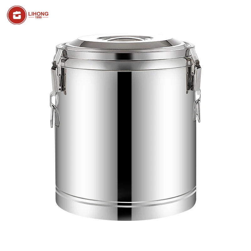 LIHONG 10L/20L/30L/40L/50L/60L/70L/80L/90L/100L Stainless Steel Industrial Cooking Pot Insulation Bucket Soup & Stock Pots
