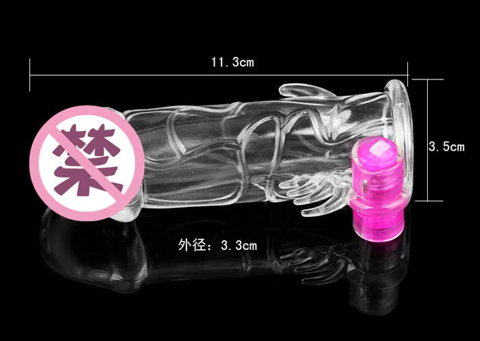 Adult sex products vibrating crystal long dick condom male condom penis condom sexy OEM