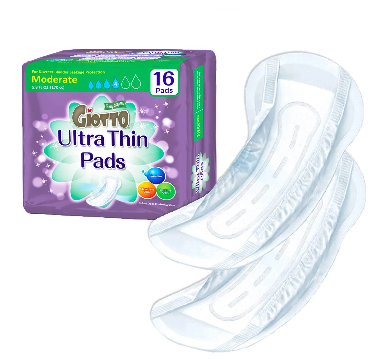 GIOTTO Extra впитывающие тоньше и более удобные женские прокладки для женщин 16 прокладок