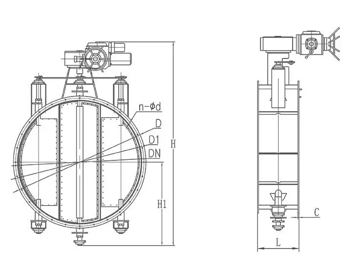 High quality and performance circular pneumatic louver valve for ventilation and dust removal