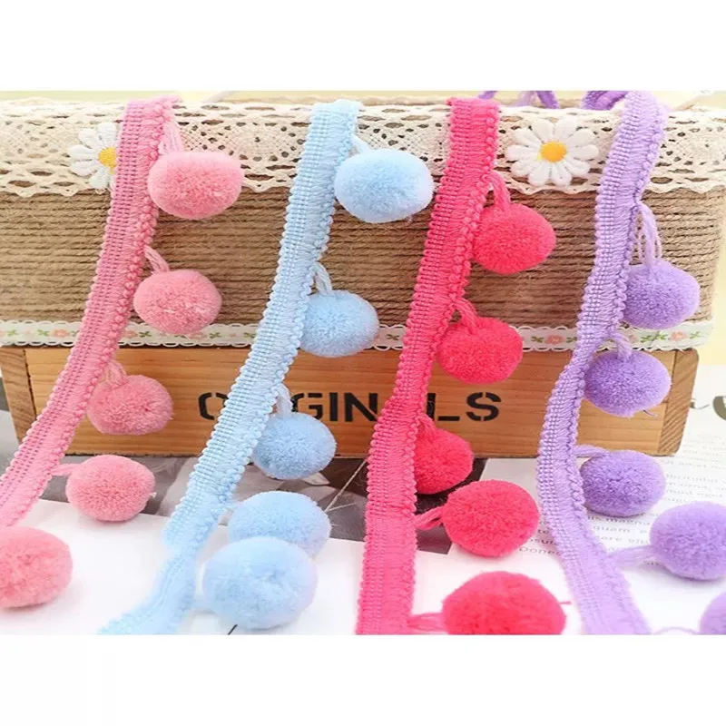 Factory Direct Sales High Quality Cotton Ball Pompom Tassel Fringe