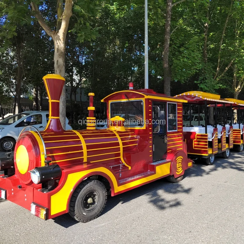 Customized christmas style 29 seats sightseeing bus electric train set for adults