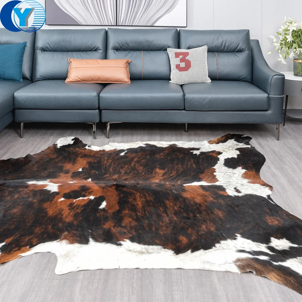 Ins Cattle Cow Hides Natural Leather Bovine Skins Carpets and Rugs with Hair On Natural Shape Custom dyed Wholesale Supply Soft