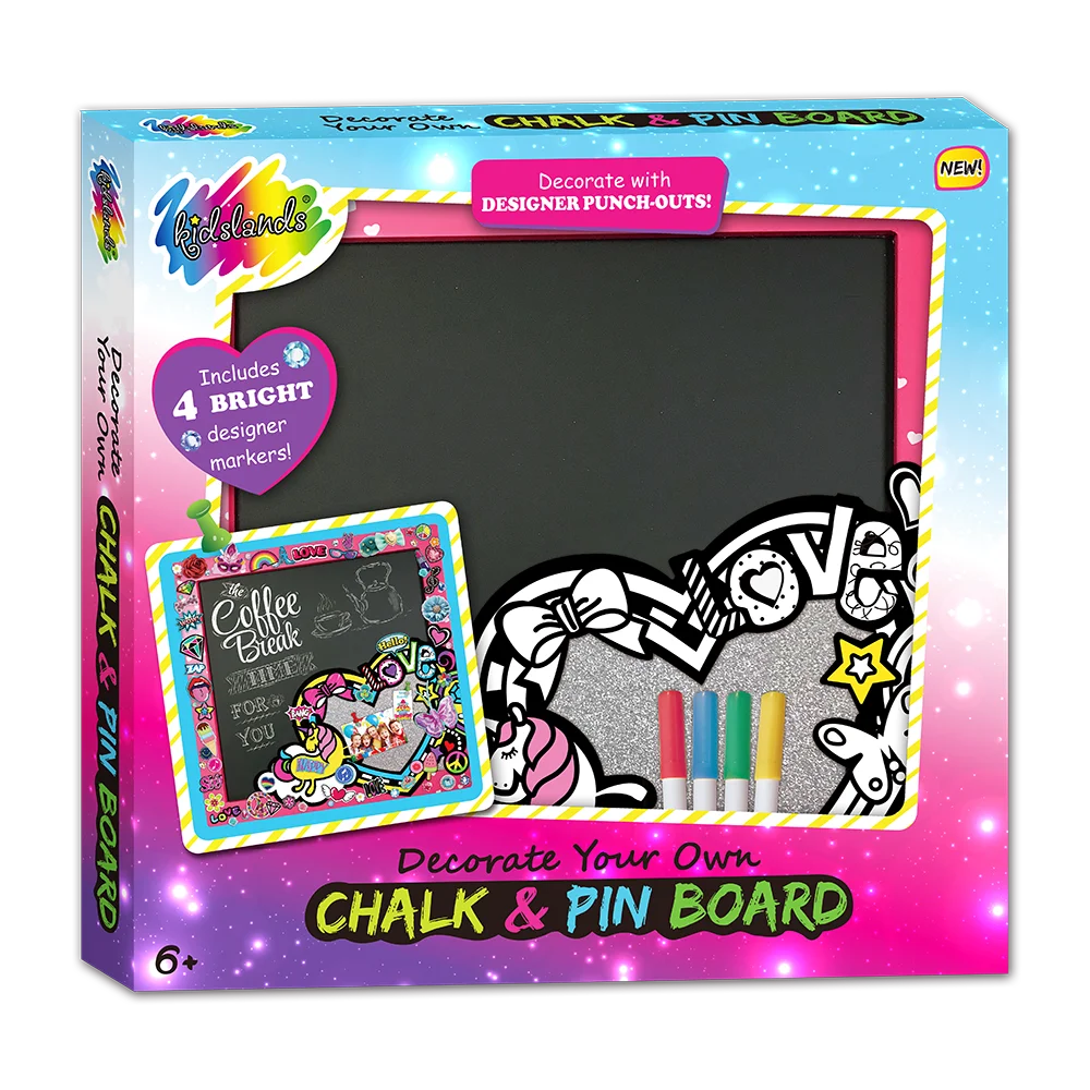 New design DIY educational toys DECO own Black Chalk and Pin Board gift sets for Kids