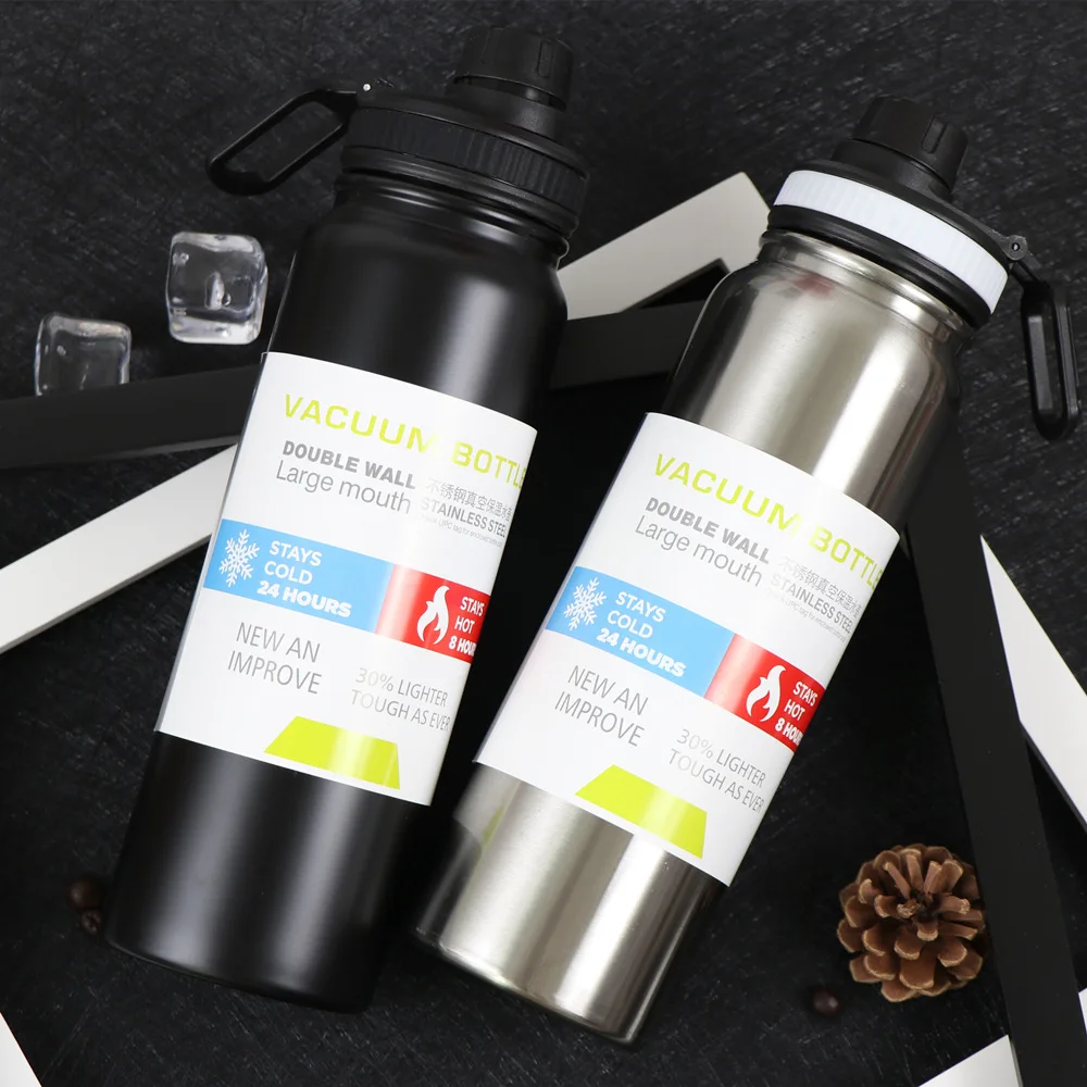 Double Wall Water Bottle Stainless Steel Drinking Flask Vacuum Metal Thermo With Custom Logo