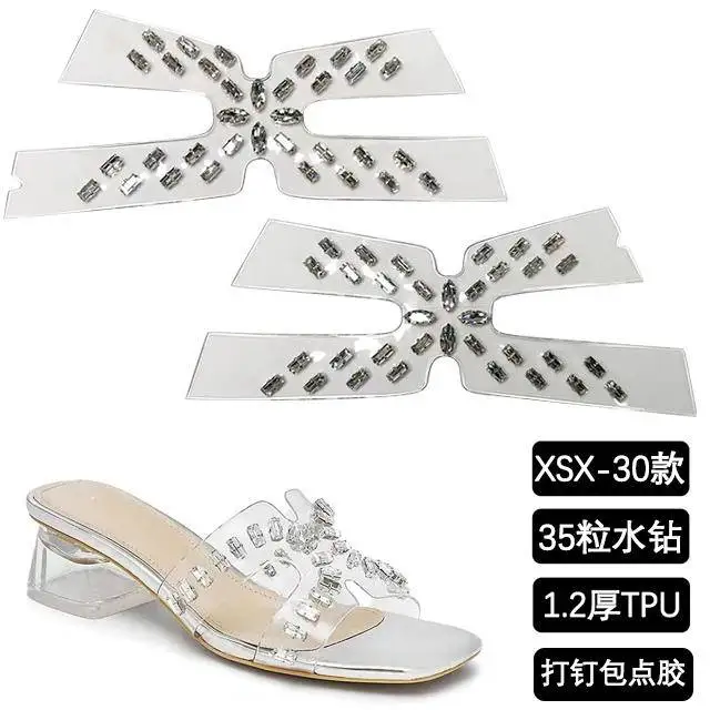 Rhinestone Shoes Vamp Sandals Upper Decorative Strip shoe decorative Accessories for women