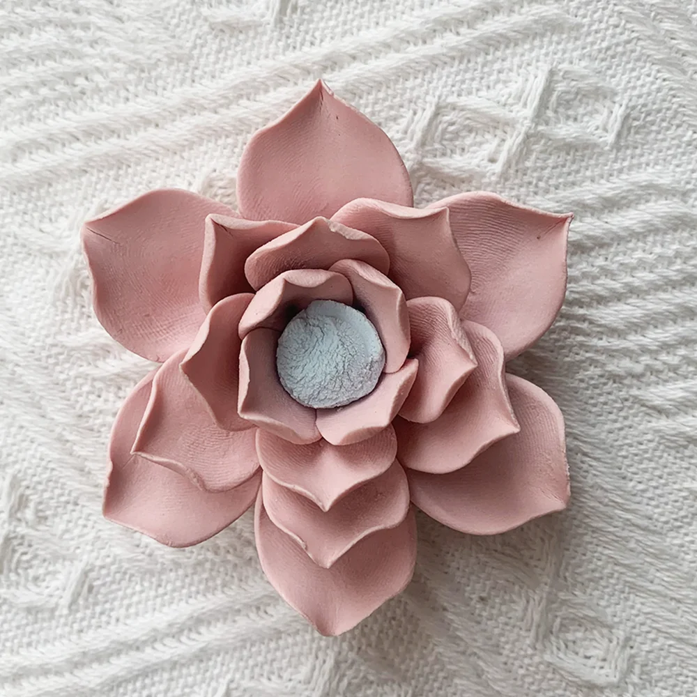 New trending red ceramic diffuser unscented car air freshener wooden base with essential oil