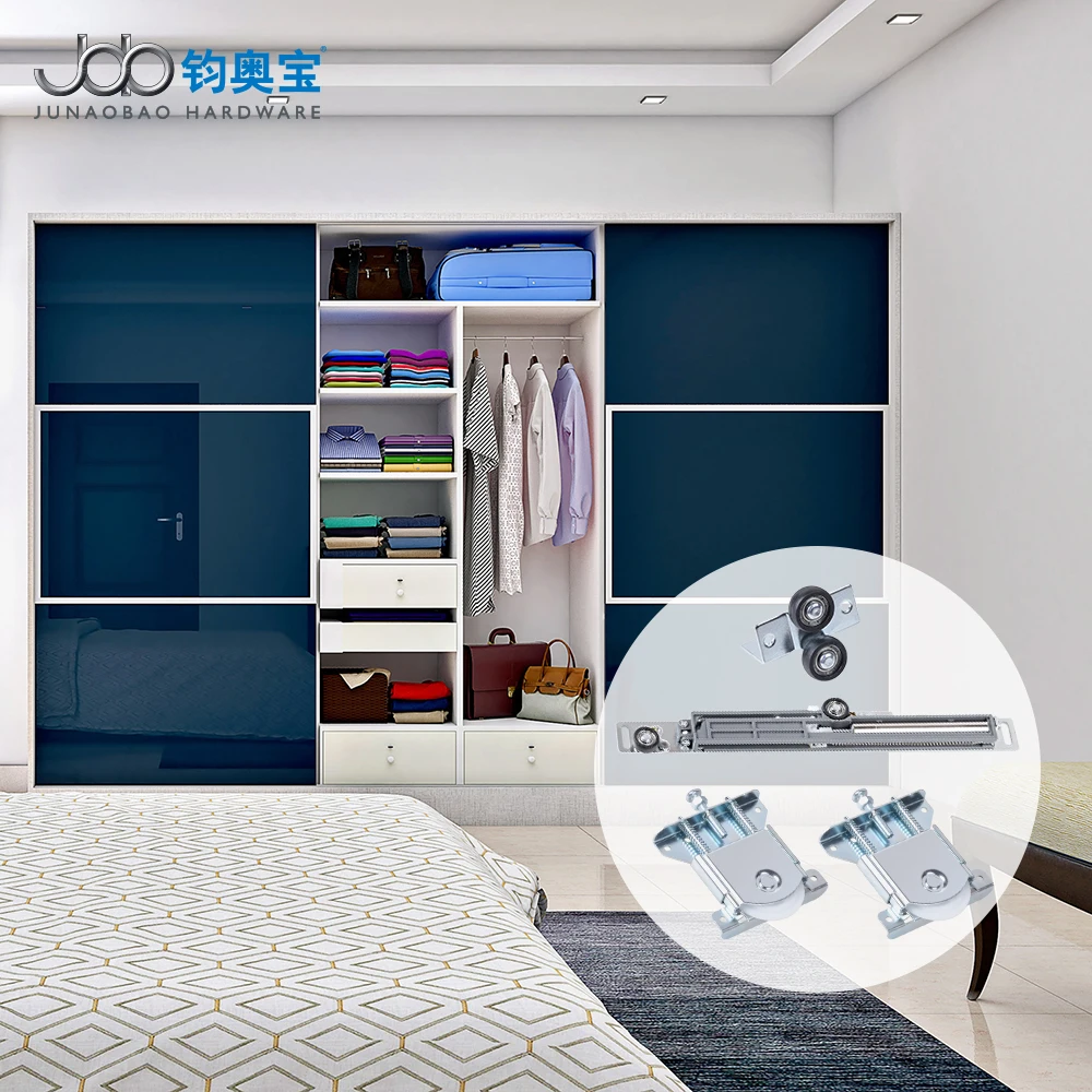 JUNAOBAO hardwares wooden sliding door rollers Aluminum Profile for house use