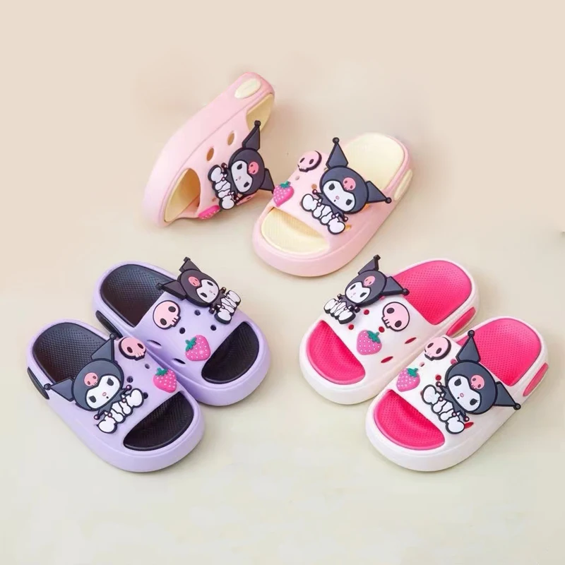 Летние новые детские тапочки домашние противоскользящие повседневные резиновые для детей пляжные сандалии сабо и мюли