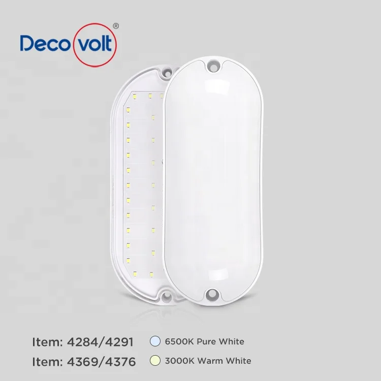 LED Round Ellipse Room Plastic Waterproof Dust-proof Anti -mosquito Oval Outdoor Wall Lamps LED Ceiling Bulkhead Light