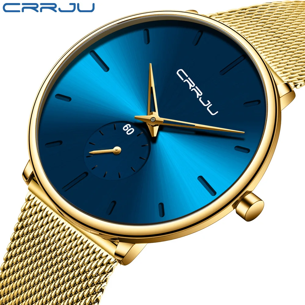 Relojes Hombre Crrju 2150 Original Minimalist Mens Wrist Watches Fashion Private Label Quartz Watch