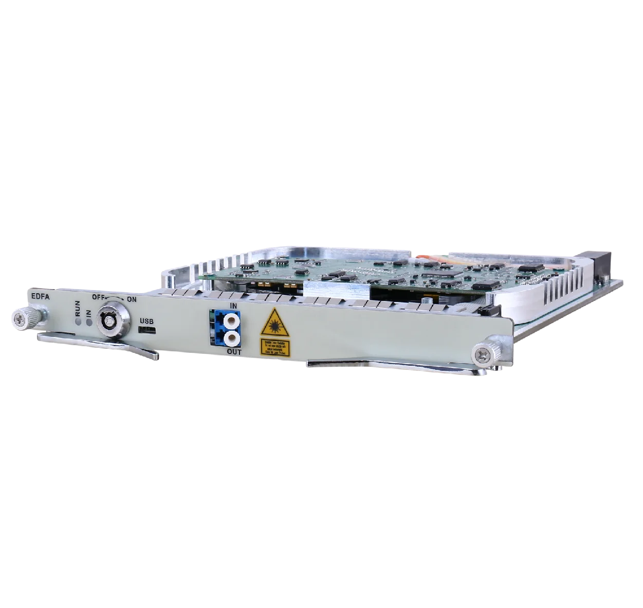 Hot swap DWDM optical amplifier EDFA board card with integrated chassis
