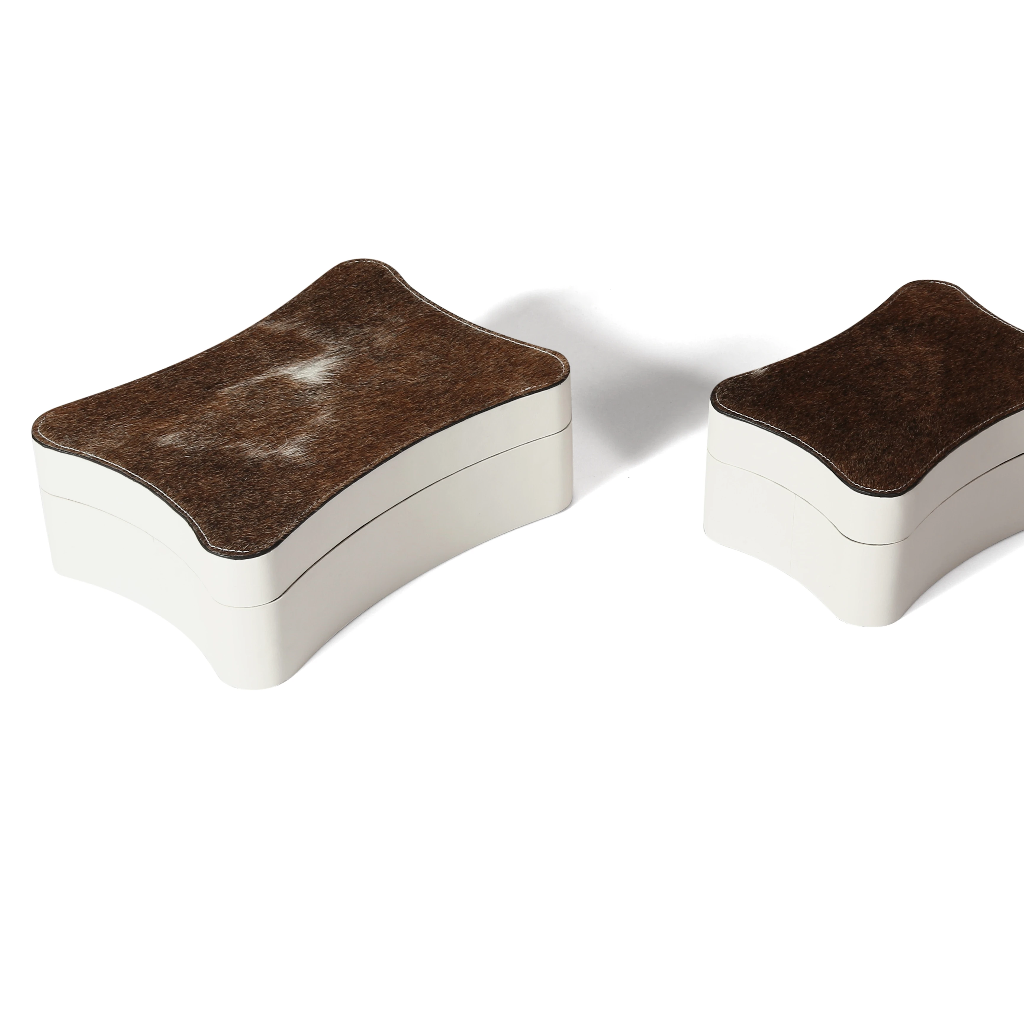 High Glade Home Decoration Pieces Horse Hair Leather Jewelry Organizer Decorative Storage Box For Home Decor