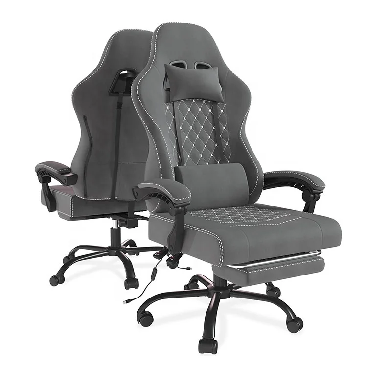 Best Chair Gaming Grey New Silla Gamer Stol Stuhl Video Game Vibration Massage Office Pc Desk Game Chair with Footrest Speakers